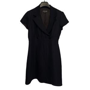 Nanette Lepore Short Sleeve Collared Black Mini Dress Size 8